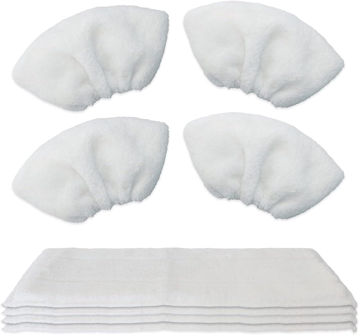 8 Microfibre Cloth Set Washable for Kärcher Steam Cleaner EasyFix SC 2, SC 3, SC 4, SC 5 (4 Floor Nozzles + 4 Hand - ShopVlot
