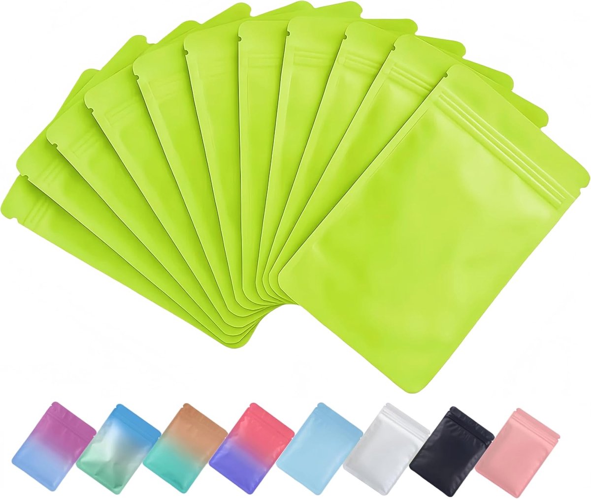 100 Pieces Resealable Ziplock Bags, Reusable Colored Plastic Bags, Opaque Aluminum-Mylar Bag, Small Flat Bags for - ShopVlot