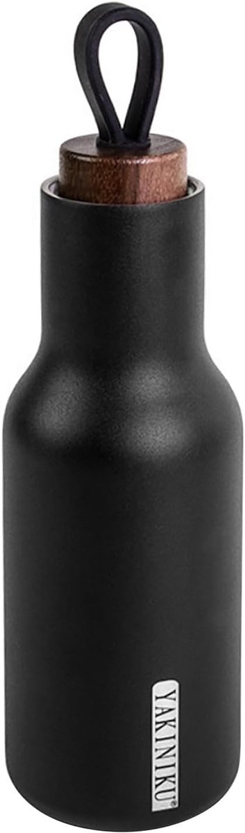 Drinkfles 600 ml - RVS - Zwart - Ideaal voor onderweg - SnelShoppen