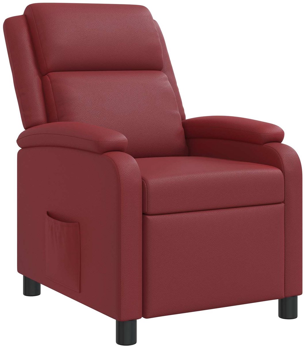 vidaXL Recliner - Wijnrood - Kunstleer