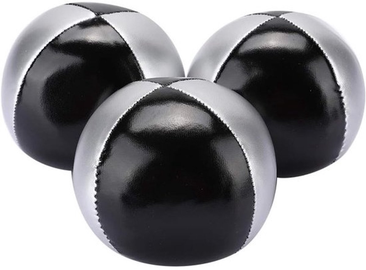 Jongleerset - Balset - Vrijetijdsbesteding - Scheurvast PU-leer - 3 stuks - Zilver
