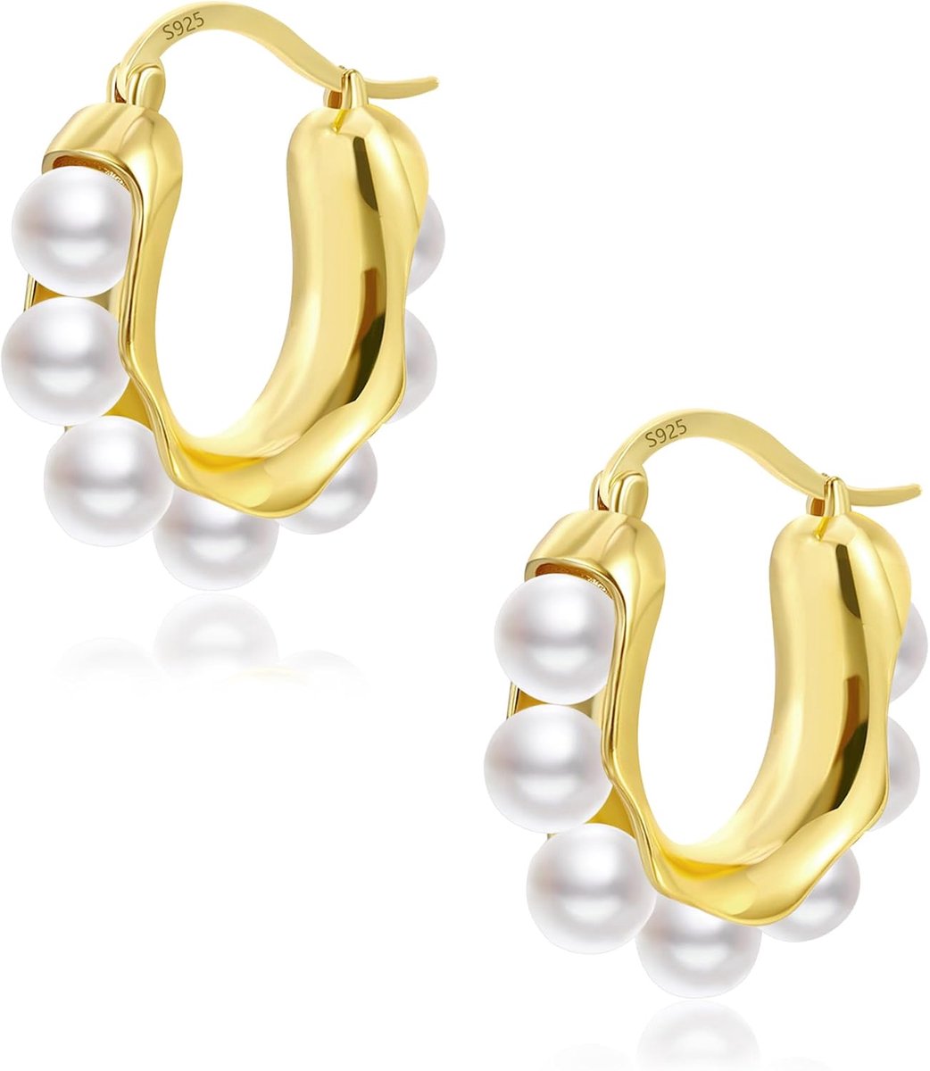 ALEXCRAFT - Pareloorstekers voor dames, 925 zilver, 14K verguld, verjaardagscadeau voor vrouwen - ShopVlot