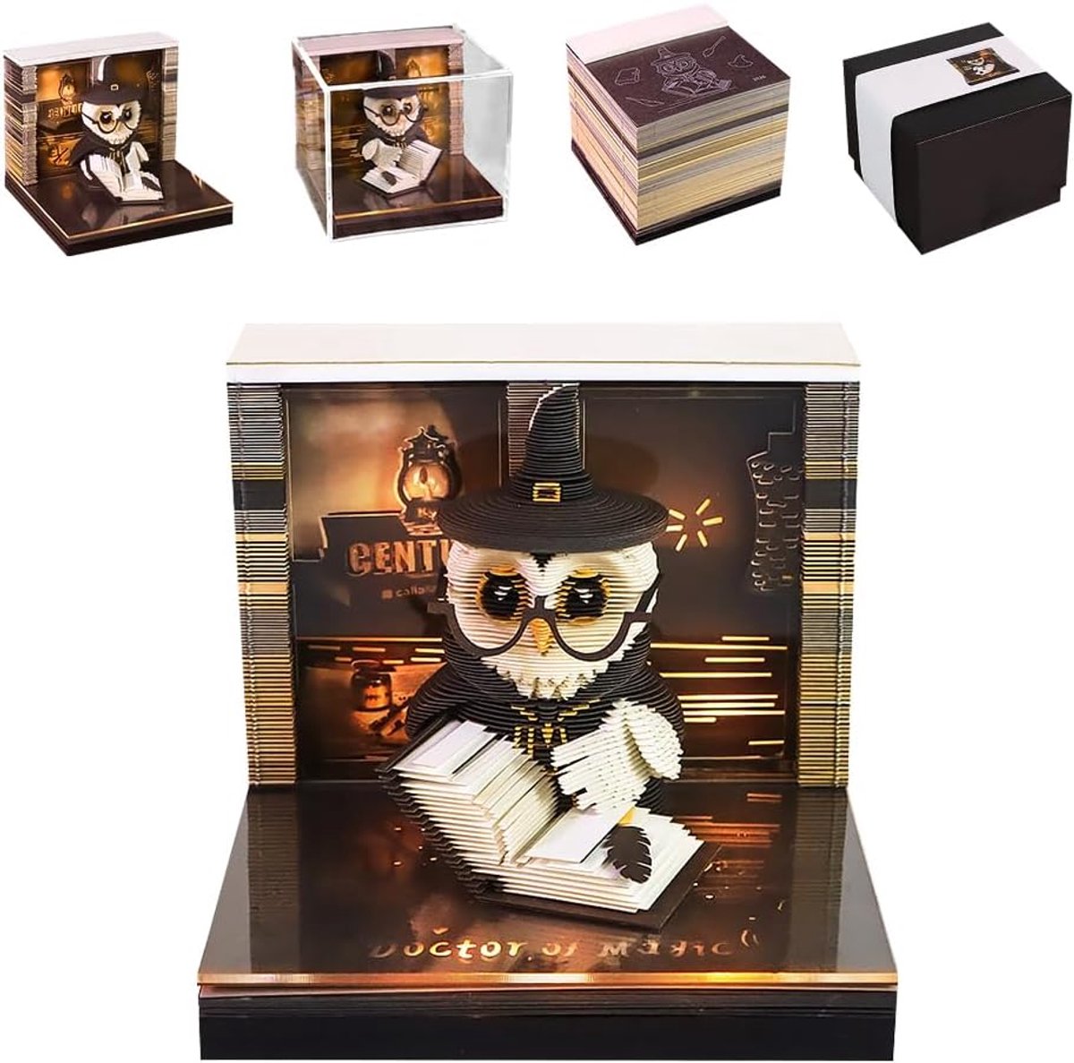 3D-kalender 2027, 3D-afscheurkalender 2027 met ledlicht en beschermkap, Harry afscheurkalender 2027, creatieve - ShopVlot