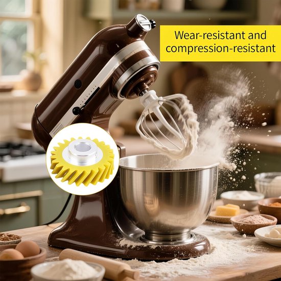 Dailygoods- Schroeftransmissie Geel - Vervangende Wormwiel - Compatibel met 5KSM150/5KSM45/5KSM90/5KSM125/5KSM175 - Duurzaam Materiaal - Eenvoudige Installatie - Verbeterde Efficiëntie van Dailygoods — afbeelding 4