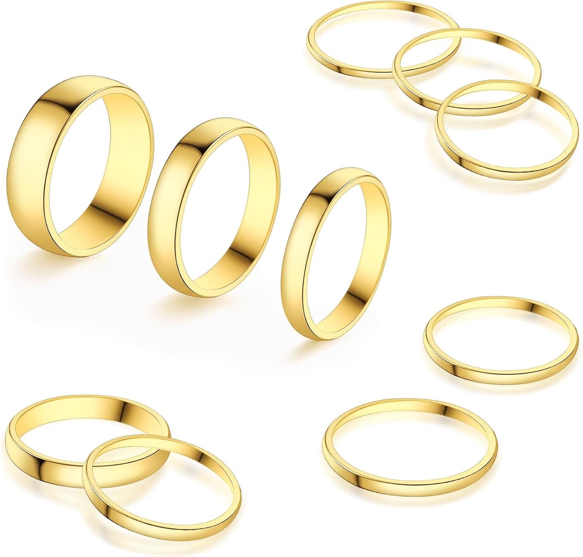 ALEXCRAFT 15 Pieces Women's Ankle Rings Set, Stainless Steel, Stackable Ring, Midi Rings, Minimalist Finger Rings, Set - ShopVlot