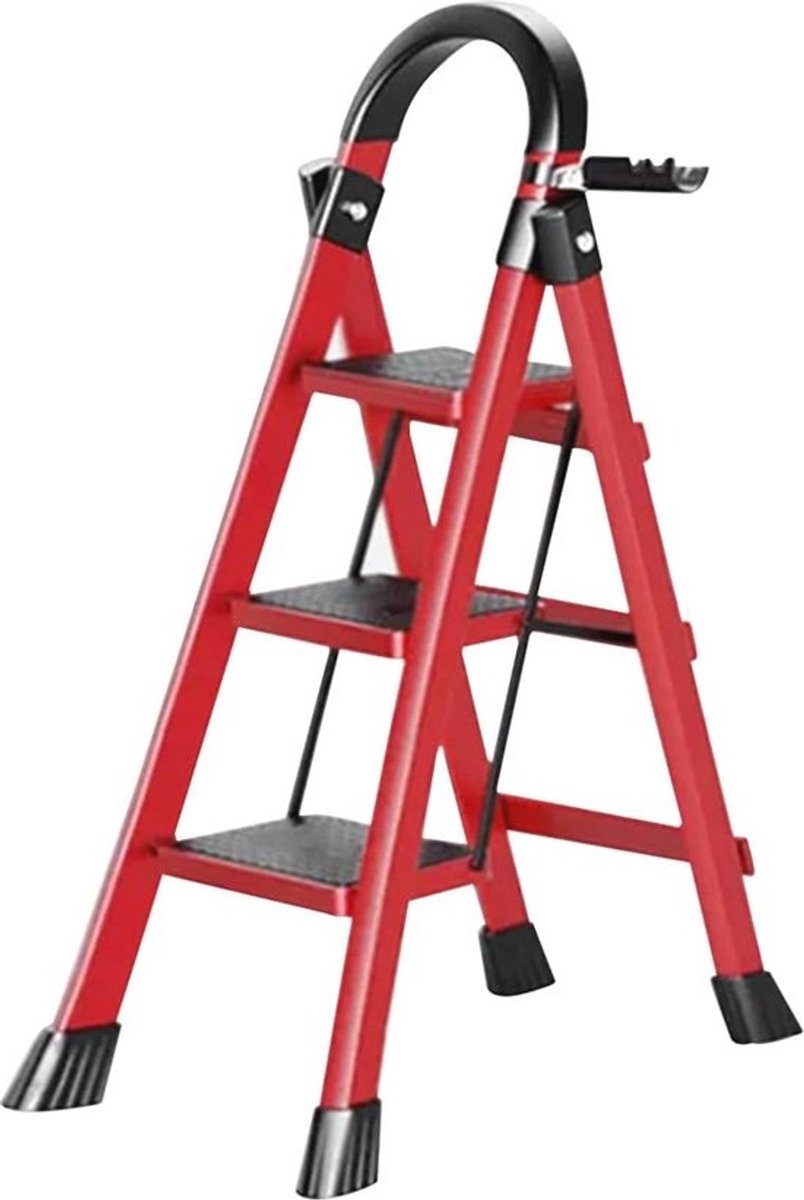 Inklapbare trapladder - met leuning - 3/4/5 treden - antislip en ruimtebesparend - Geschikt voor keuken en huishouden