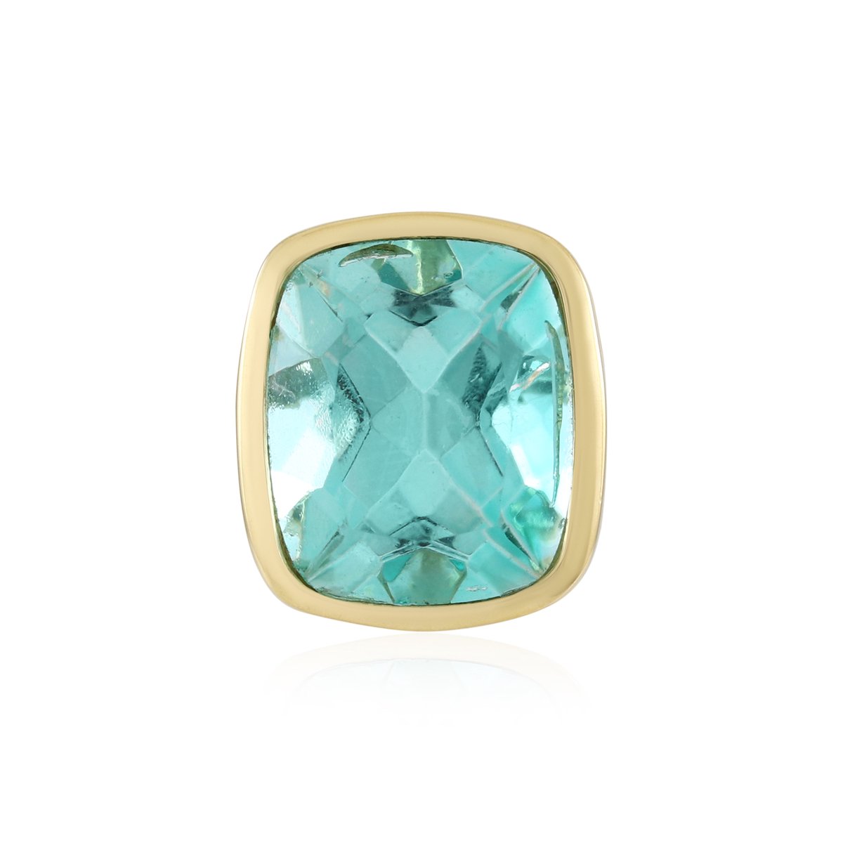 Cavill - Zilveren Hanger - 925 Sterling Zilver Verguld - Blauwe Paraiba Kwarts 4,83 ct - Antiek Geslepen - Bezel Zetting - Elegante Sieraden