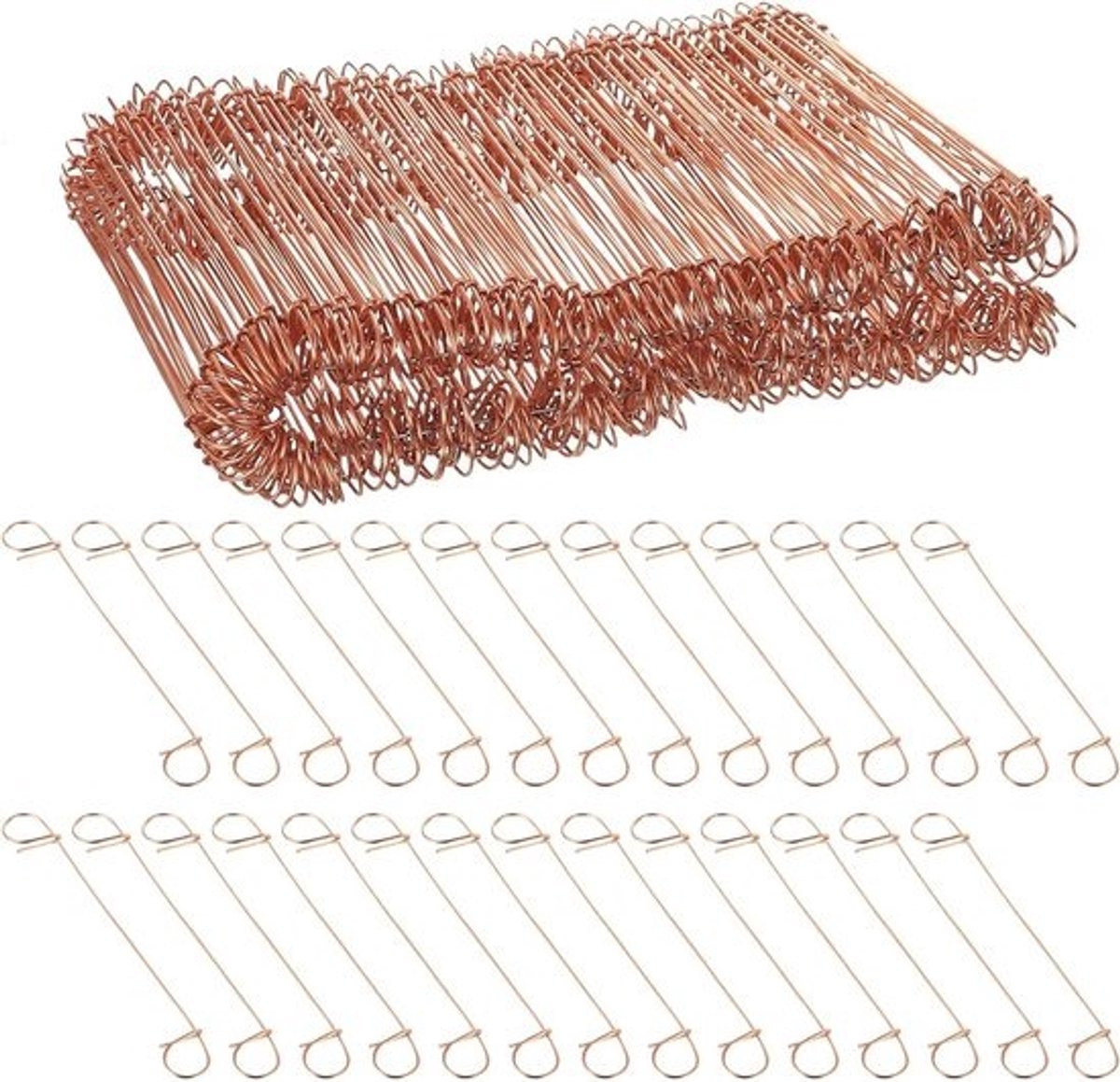 250 stuks dubbele lussen - bevestigingsdraden voor wapeningsnetten - 1mm x 120mm, sterke stalen bevestigingsdraden voor beton en tuinhekken