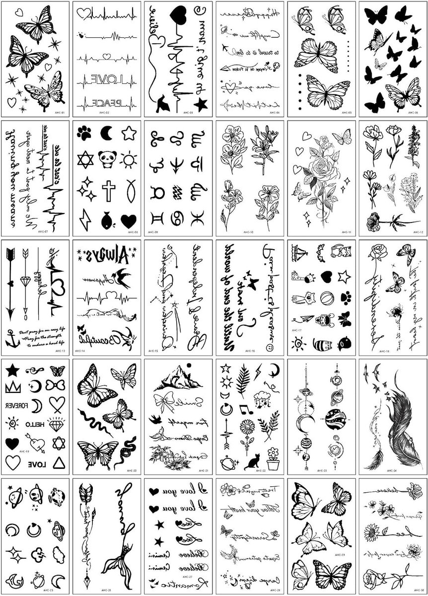 Tijdelijke tatoeages voor volwassenen, waterdicht, permanente tattoo, nep-tatoeages voor vrouwen, mannen en kinderen, arm- en beentatoeages om op te plakken