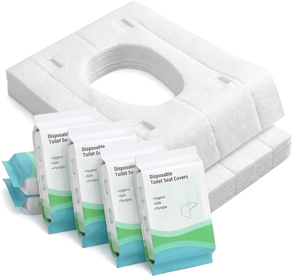 60 wegwerp-toiletkussens, toiletmat voor reisaccessoires (40 x 60 cm)
