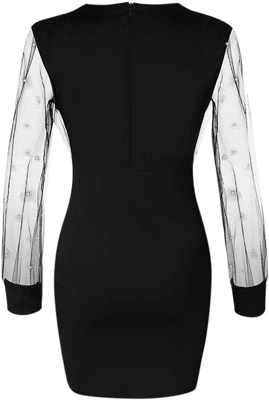 Avondjurk voor dames, cocktailjurk, nauwsluitend, chique, grote maat, chique, pailletten, ronde hals, receptie, gala, bal, bruiloft, elegant A164 — afbeelding 5