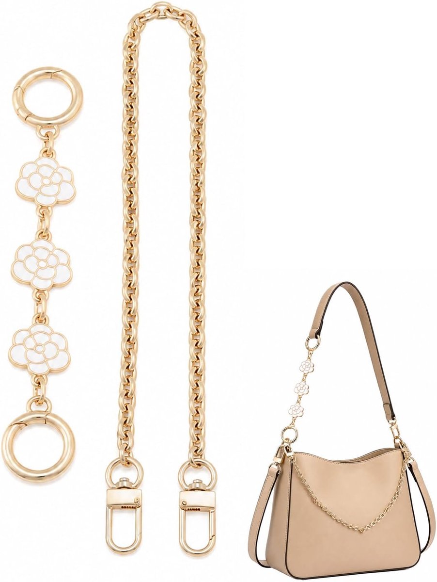 Kettingen, 1 lengteverlenging + 1 decoratieve ketting, onmiddellijke aanpassing voor schouderbanden, tassen, accessoires, tas, doe-het-zelf, creatieve personalisatie voor dames