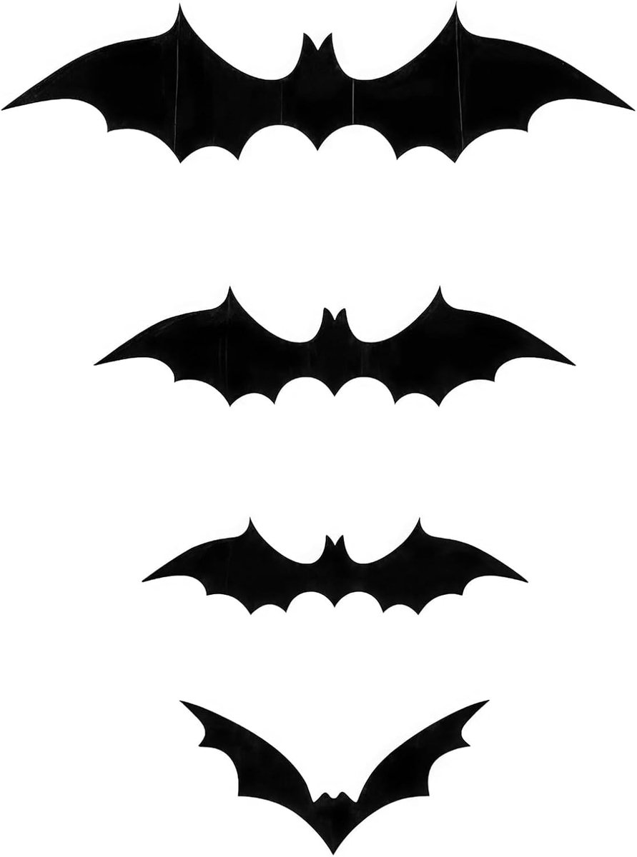 120 stuks vleermuis Halloween decoratie, 3D Halloween muursticker en spinnensticker voor decoratie Halloween huis, zwarte muurstickers voor raam en feest