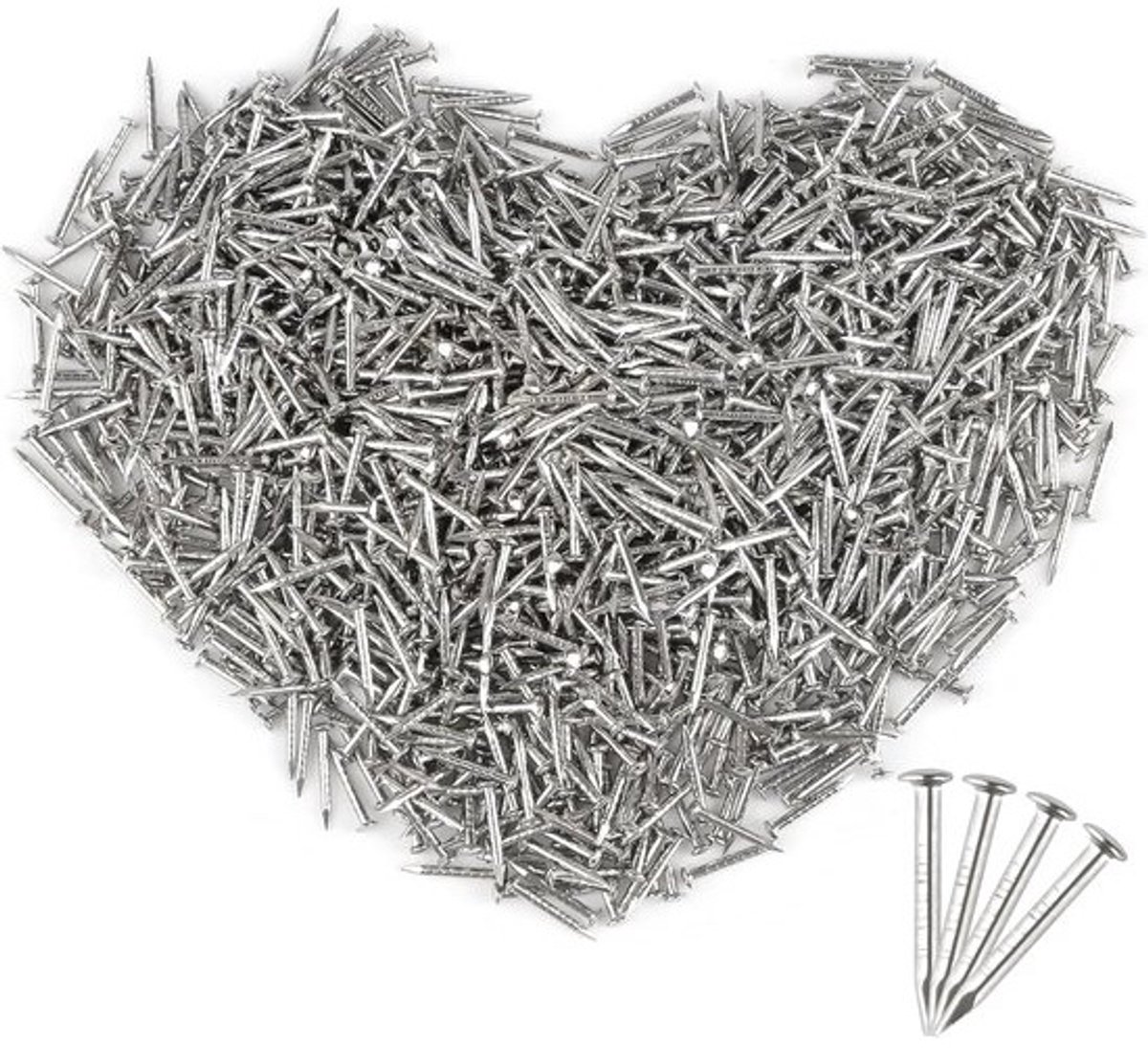 Kleine nagels - Koperen spijkers - Voor klusprojecten en meubels - Roestvrij en corrosiebestendig - 1 x 10 mm - Zilver