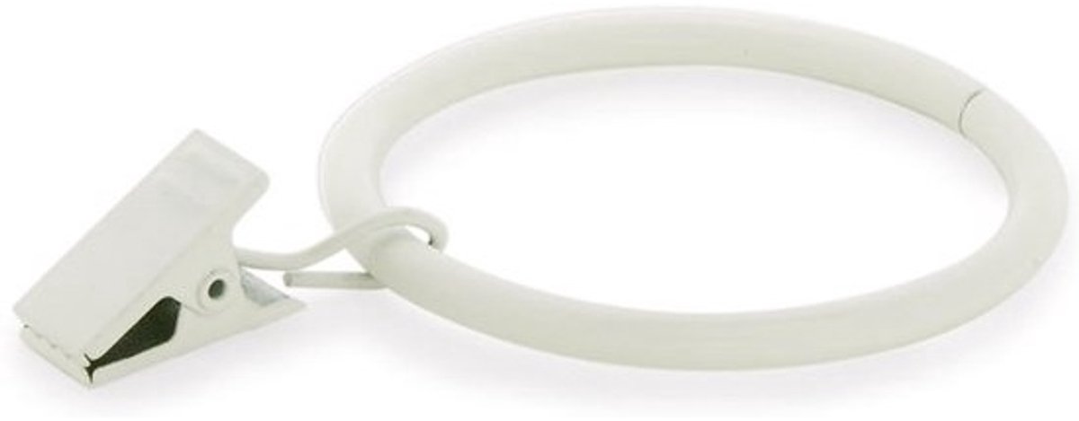 Gordijnclips - met ringen - Gordijnringenclips - Voor gordijnen ophangen - Sterke klemkracht - 5 cm diameter - Ecru
