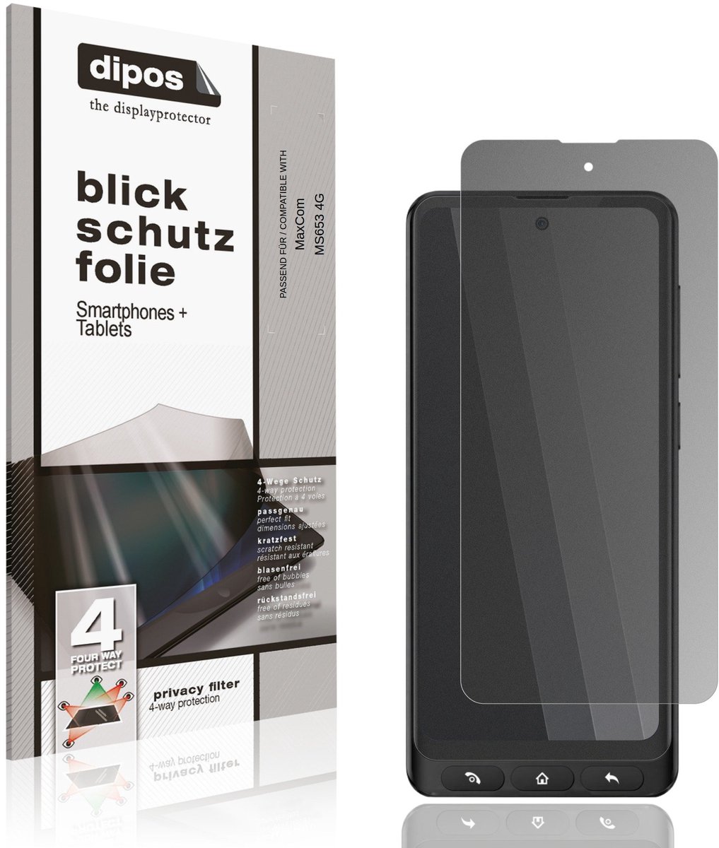 dipos – Matte Privacy Screenprotector geschikt voor MaxCom MS653 4G | Anti-Spy Beschermfolie