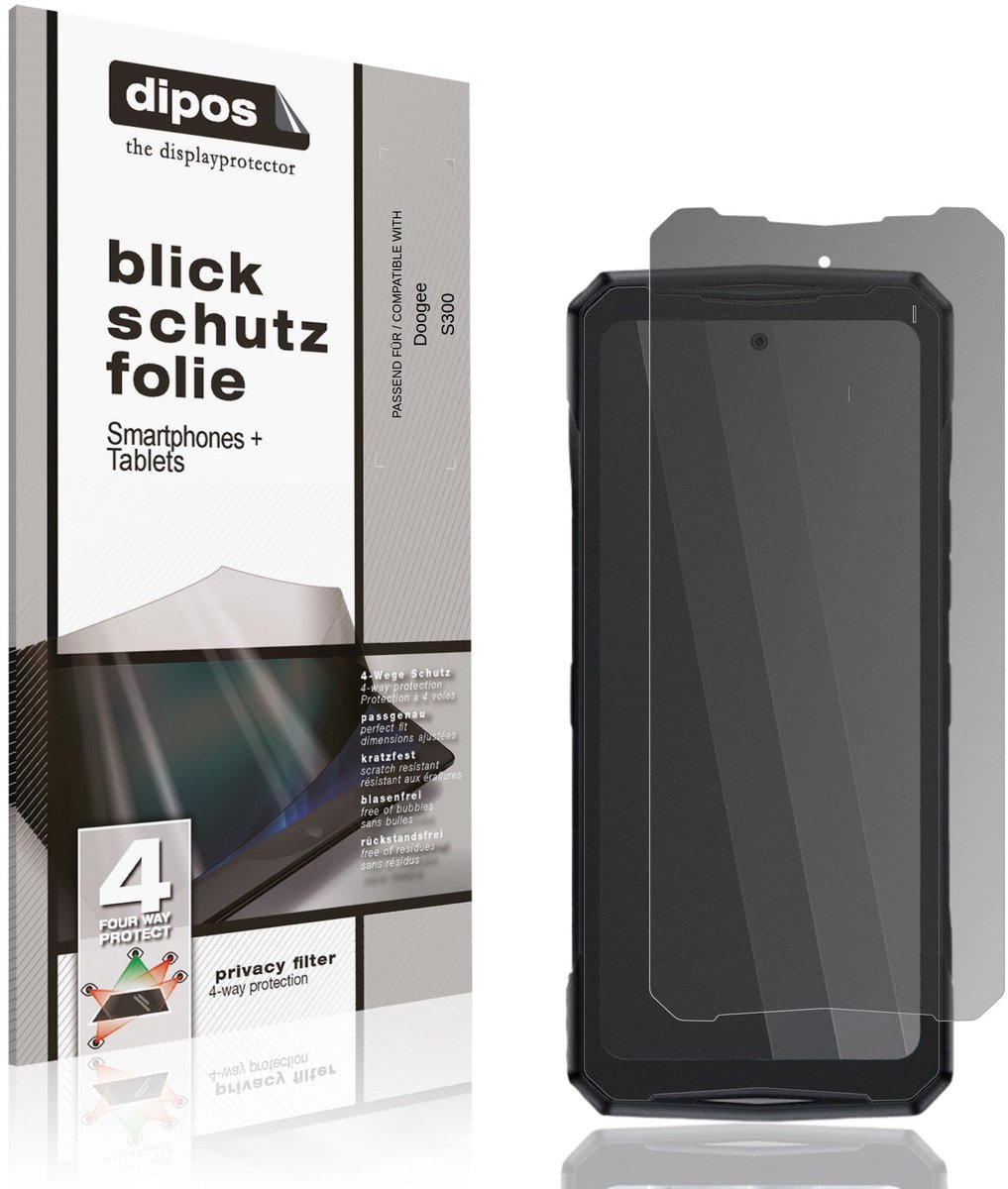 dipos – Matte Privacy Screenprotector geschikt voor Doogee S300 | Anti-Spy Beschermfolie