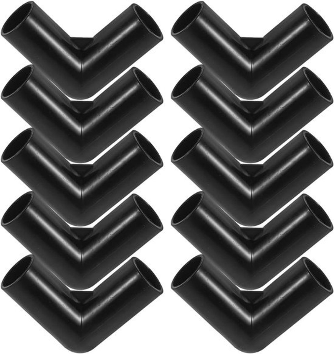 30 stuks plastic hoekverbinders voor tent - zwart 4.8 x 4.8 x 2 cm