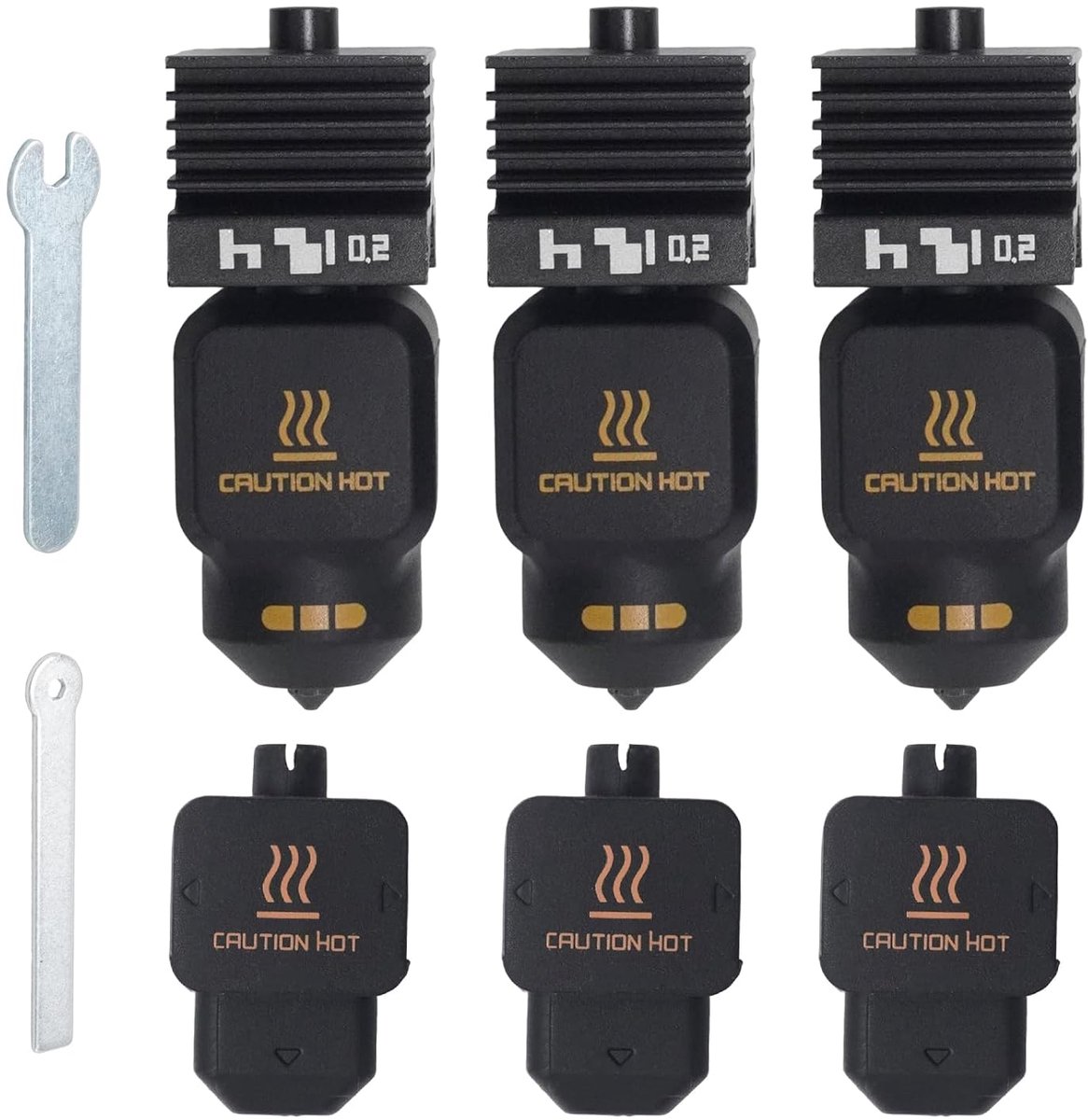 3-delig 0,2 mm hotend, snelwisselend extrudermondstuk, compatibel met Bambu Lab P2S/H2S/H2D/A1/A1 Mini, bevat 3 - ShopVlot