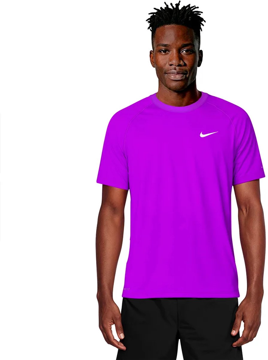 Nike Swim Hydroguard Solid Essential T-shirt Met Korte Mouwen Man Paars