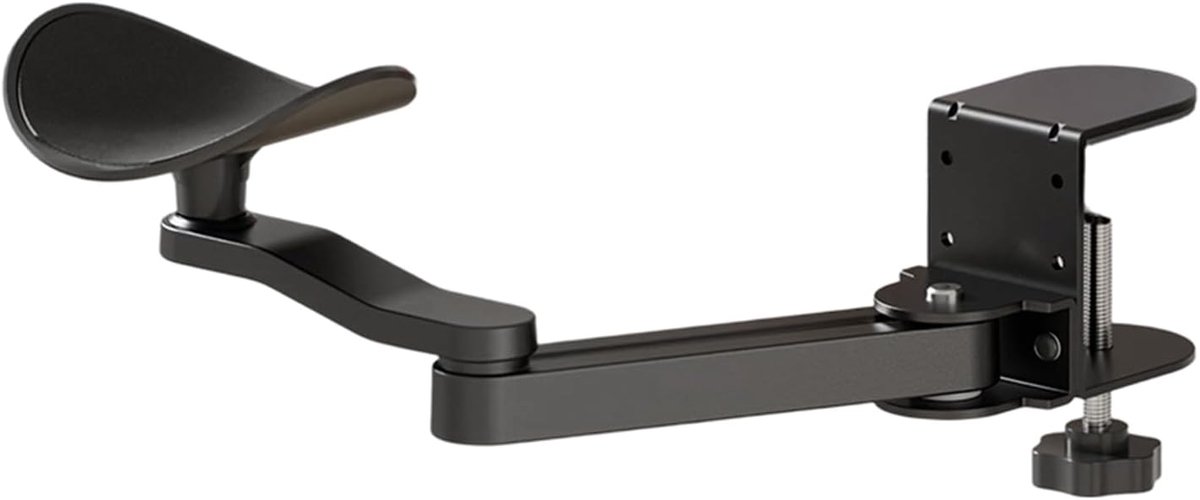 Adjustable Armrest Desk, Ergonomic Armrest Rest Wrist Rest, 360° Swivel Aluminum Alloy Armrest Clamp Mount for Office - ShopVlot