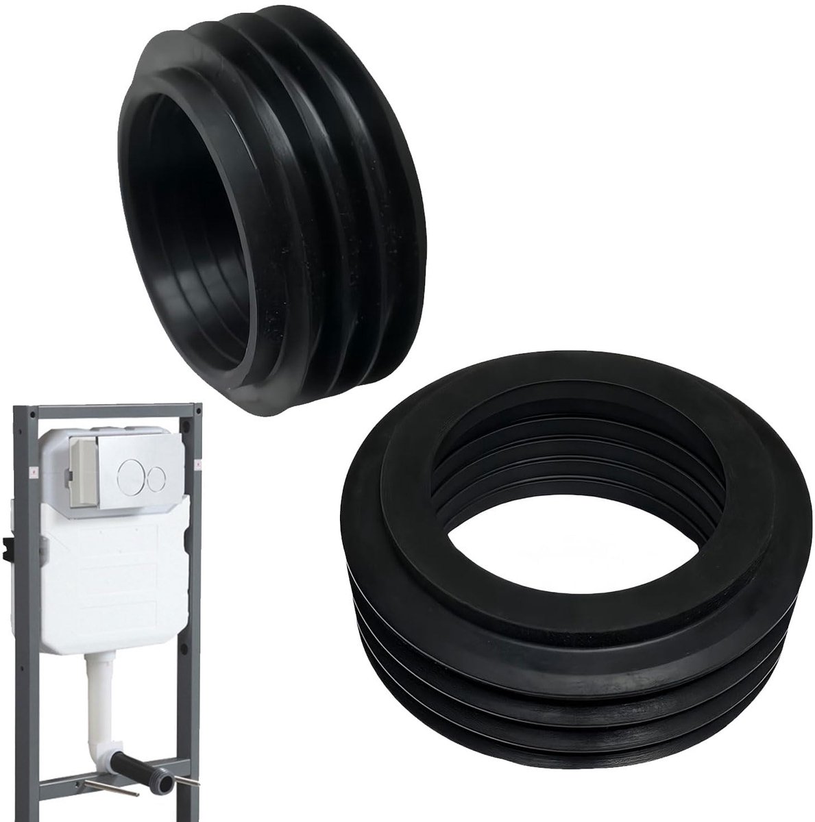 2 stuks toiletafdichting, universele rubberen spoelpijpring, rubberen afdichting, rubberen afdichting, diameter 2,36 - ShopVlot