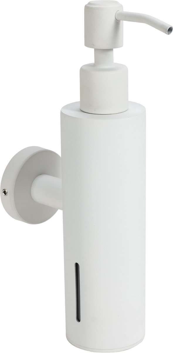 VDN Stainless Zeeppompje - Zeepdispenser wandmontage - Wit - Hangend - RVS
