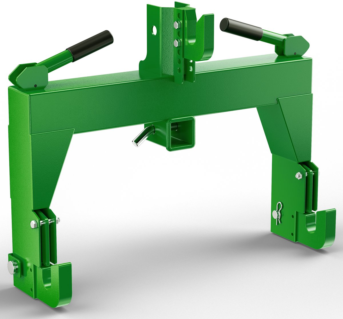 Triumpunpre - 3-punts Snelle Koppeling Adapter Voor CAT 1 & CAT 2 Tractoren - 1361kg Draagvermogen - 5-traps Verstelbare Bovenste Trekstang - 2 inch Ontvangsthaak - Geen Lassen Nodig - Groen