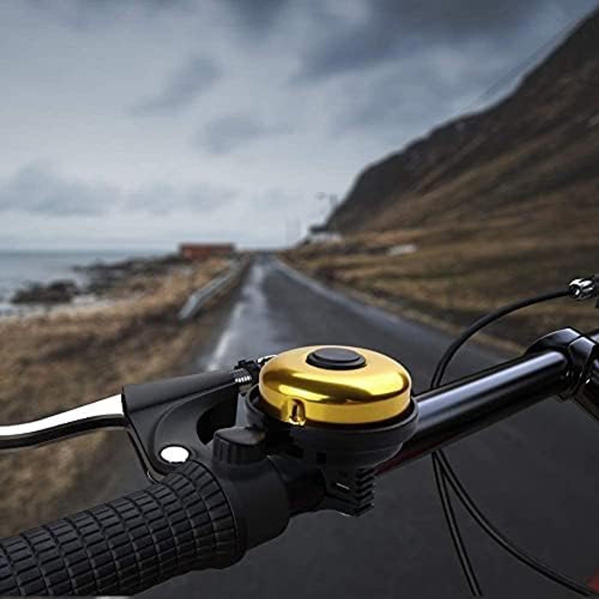 Retro fietsbel, luid en helder bel, voor stadsfietsen, mountainbikes, geel, groen