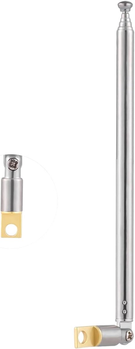 1 Stuk Telescopische Antenne Radio 6 Secties 49.5CM/19.49Inch Draagbare Telescopische Antenne Vervanging voor TV Radio AM FM Stereo Ontvanger