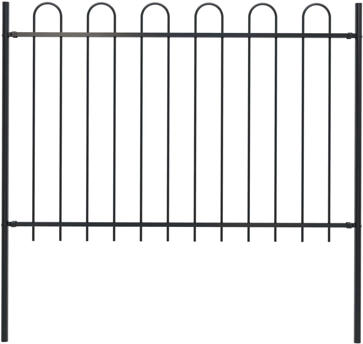 Stalen ronde punt, 1,7 x 1,2 m, zwart