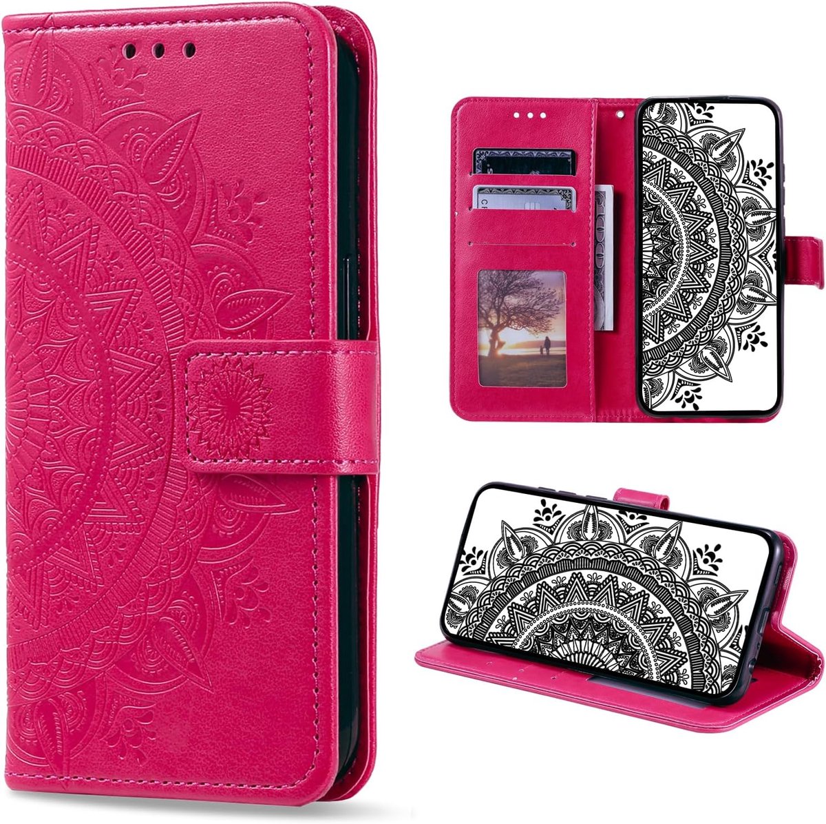 Hoesje voor iPhone SE 2020 / SE 2022/8 / 7, Telefoonhoesjes met Pasjeshouder, schokbestendig Telefoon Portemonnee Case beschermhoes voor iPhone SE 2020 / SE 2022/8 / 7 (Rood)