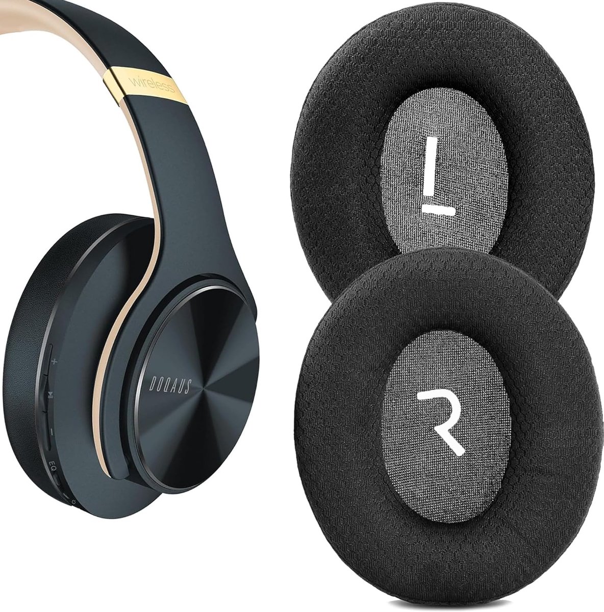 Life 3 Reinforced Durable Fabric Replacement Ear Pads Compatible with Doqaus Life 3 Headphone Ear Cushions - ShopVlot