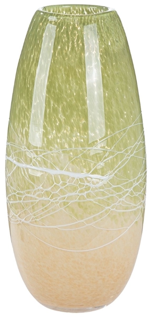 Gilde handwerk Glas Art Vaas groen - zalm