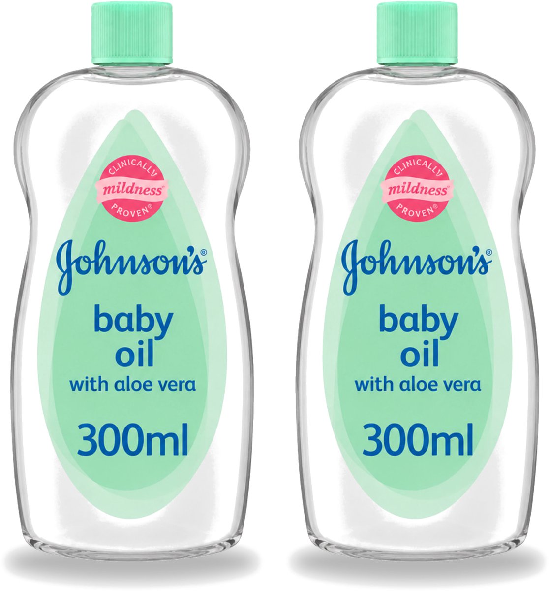 2 x Johnson's - Baby Olie - Aloe Vera - 300 ml - Voordeelverpakking - 2 stuks