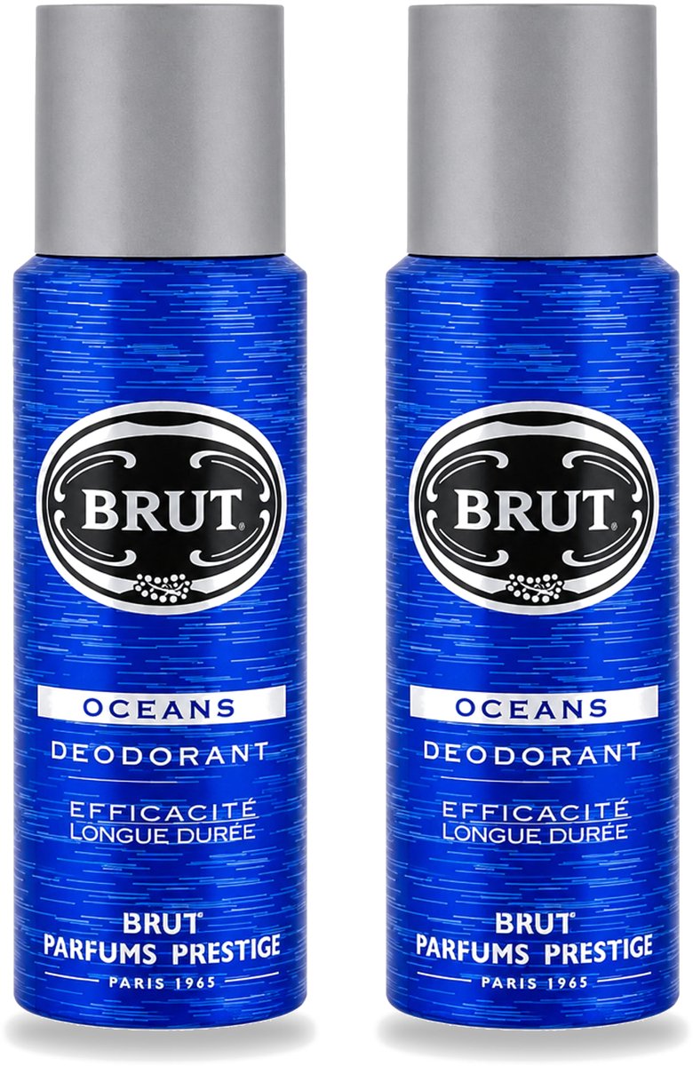 2 x Brut - Deodorant - Spray - Oceans - Fris & maritiem aroma - 200ml - Voordeelverpakking - 2 stuks