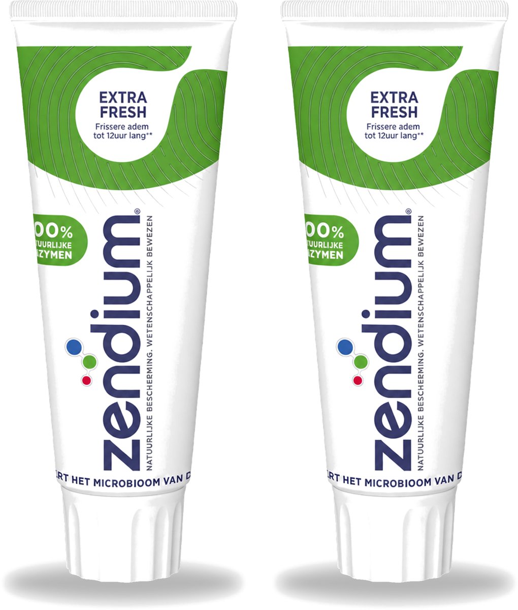 2 x Zendium - Extra Fresh - Tandpasta - Natuurlijke Enzymen - 75 ml - Voordeelverpakking - 2 stuks