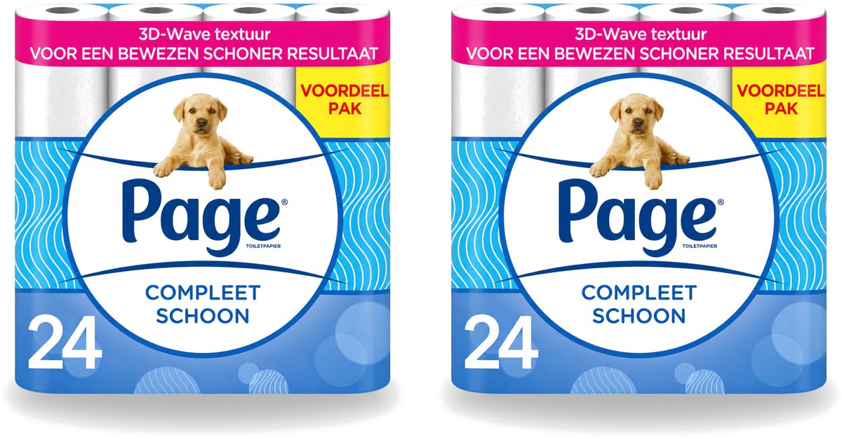 2 x Page - Compleet Schoon - Toiletpapier - 2-Laags - Comfortabel & Zacht - 24 Rollen - Voordeelverpakking - 2 stuks