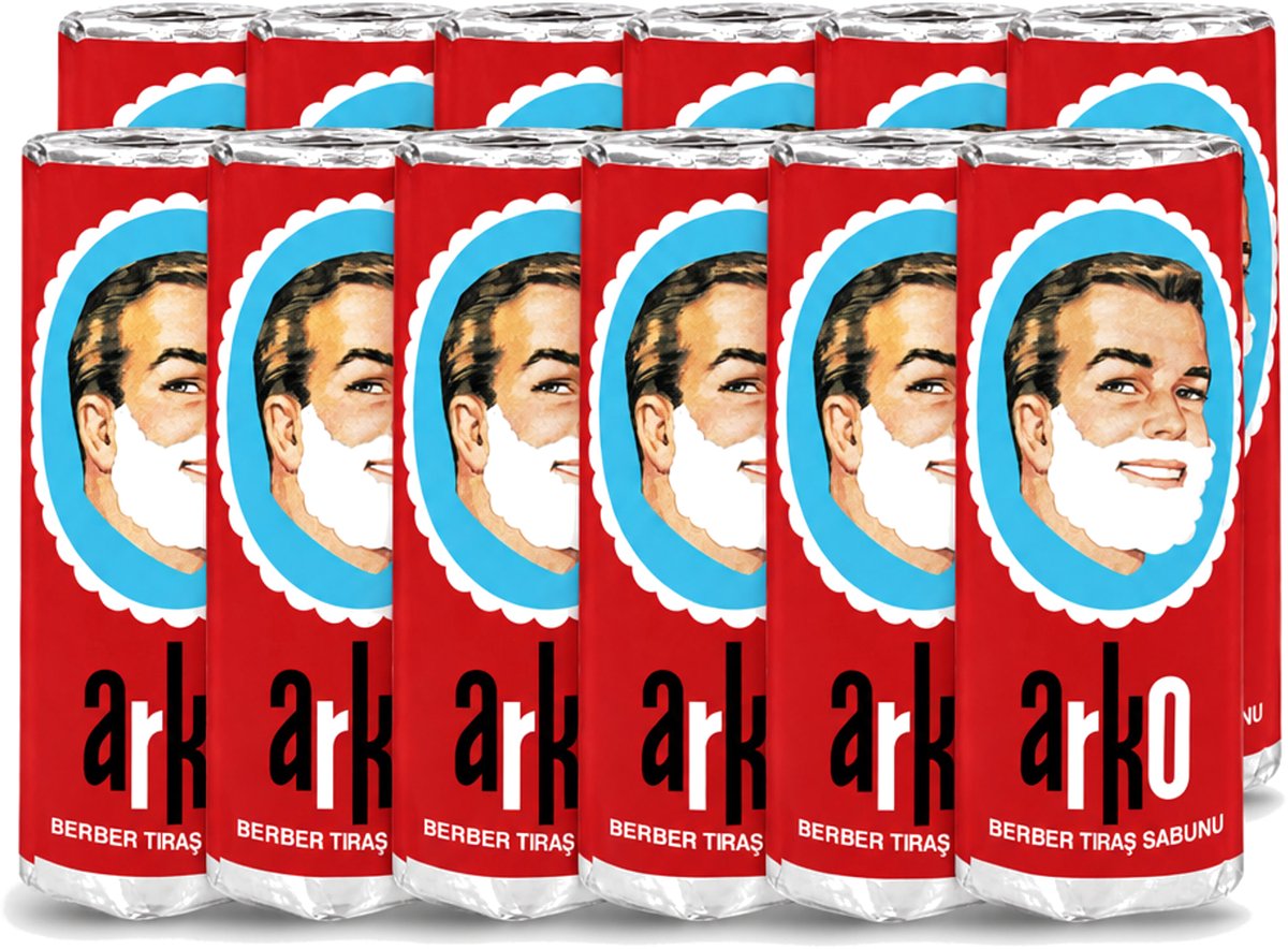 12 x Arko - Scheerzeep - Verzorgt en Beschermt de Huid - 75 ml - Voordeelverpakking - 12 stuks