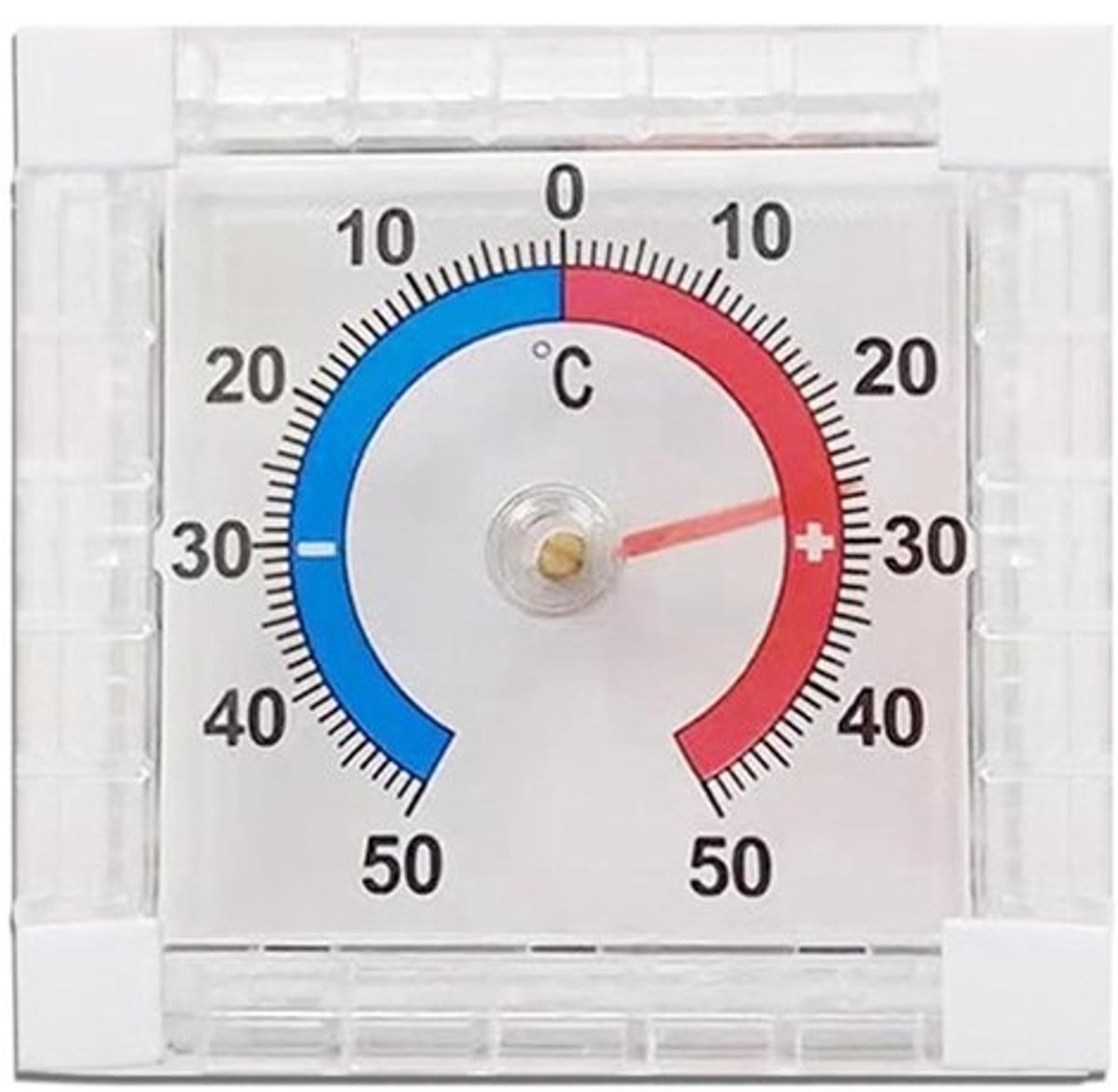Temperatuurmeter - Klimaatmonitor - Voor klimaatbeheer binnen en buiten - Dubbele schaal - 16 x 10 cm - Zwart