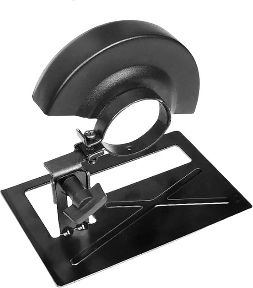 Standaard voor haakse slijper - Gereedschaphouder voor werkplaats - Metaal en hout snijden - Verstelbare beschermkap - 13,8 x 9 x 15 cm - Staal
