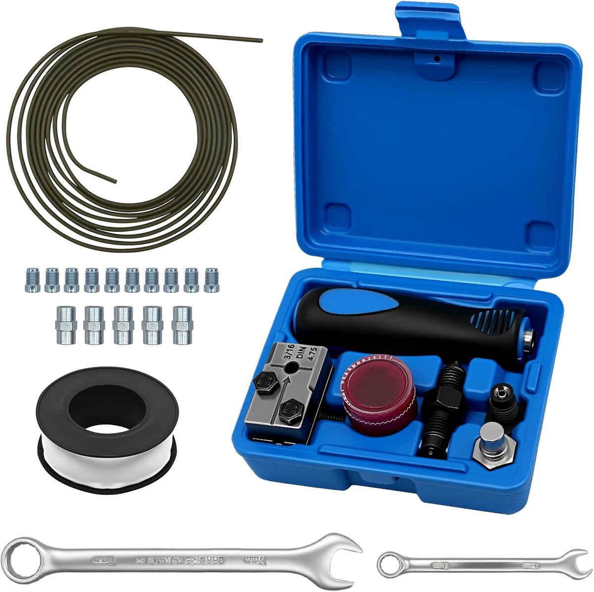 11-Piece Bördel Tool Set for DIN Bördelungen with 4.75 mm Bördel Tool for Brake Lines + 10 Screw Connections + 5 - ShopVlot