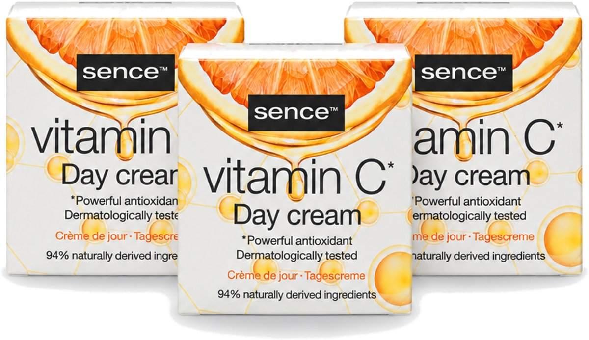 3 x Sence - Vitamine C - Dagcrème - Stralende Huid - 50 ml - Voordeelverpakking - 3 stuks