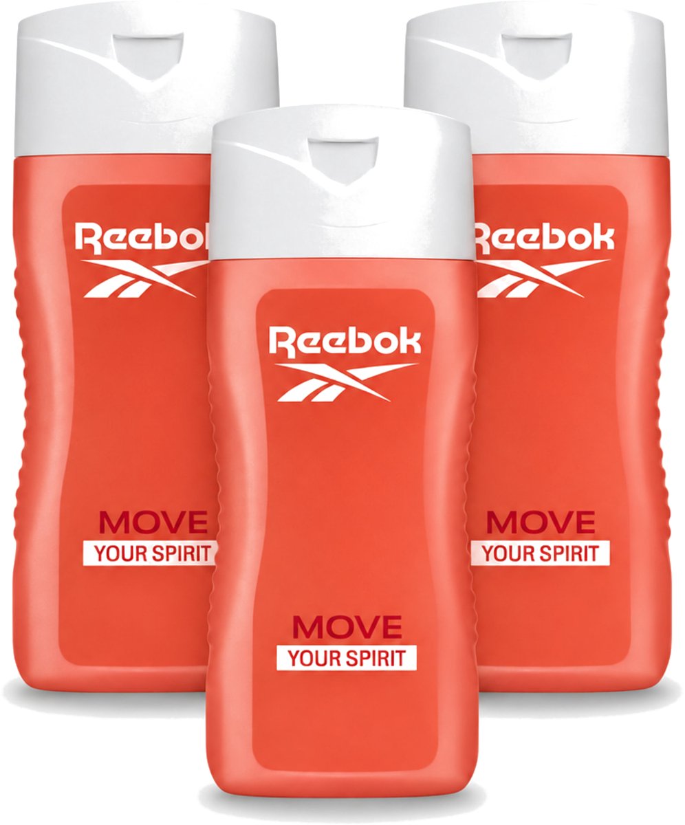 3 x Reebok - Move Your Spirit - Douchegel - 400 ml - Voordeelverpakking - 3 stuks