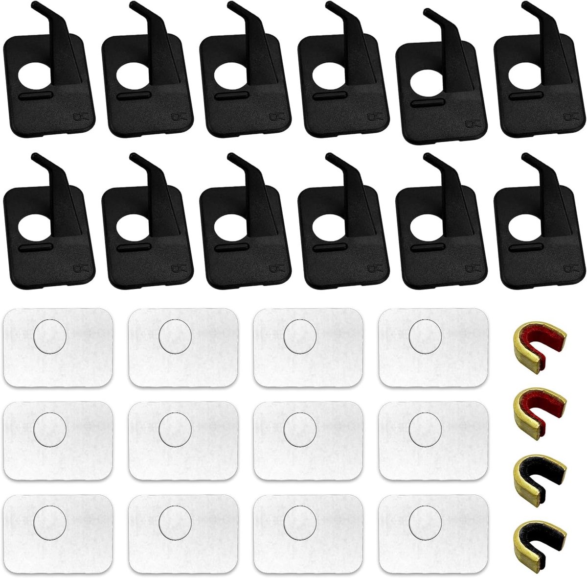 12 Pcs Arrow Rest for Recurve Bow with 4 Pcs Nock Points Archery Cord, Black Recurve Bow Arrow Rest with Sticky Back - ShopVlot
