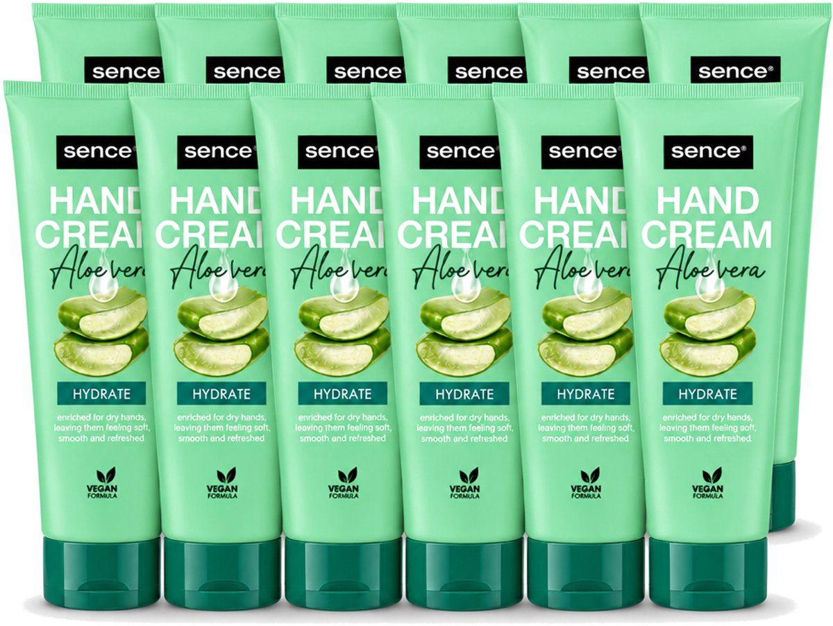 12 x Sence Beauty – Handcrème – Aloë Vera – 75 ml - Voordeelverpakking - 12 stuks
