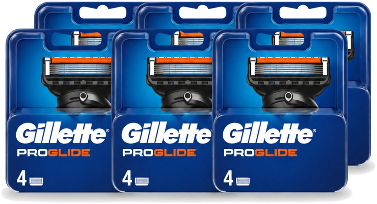 6 x Gillette - Fusion5 ProGlide – Scheermesjes – Navulmesjes – 4 Mesjes - Voordeelverpakking - 6 stuks