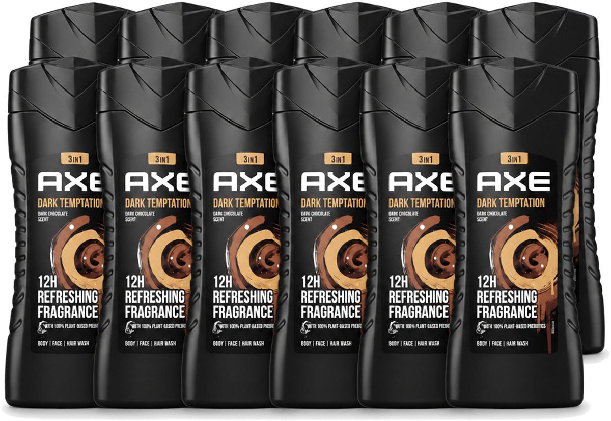 12 x Axe – Douchegel – Dark Temptation – 250 ml - Voordeelverpakking - 12 stuks