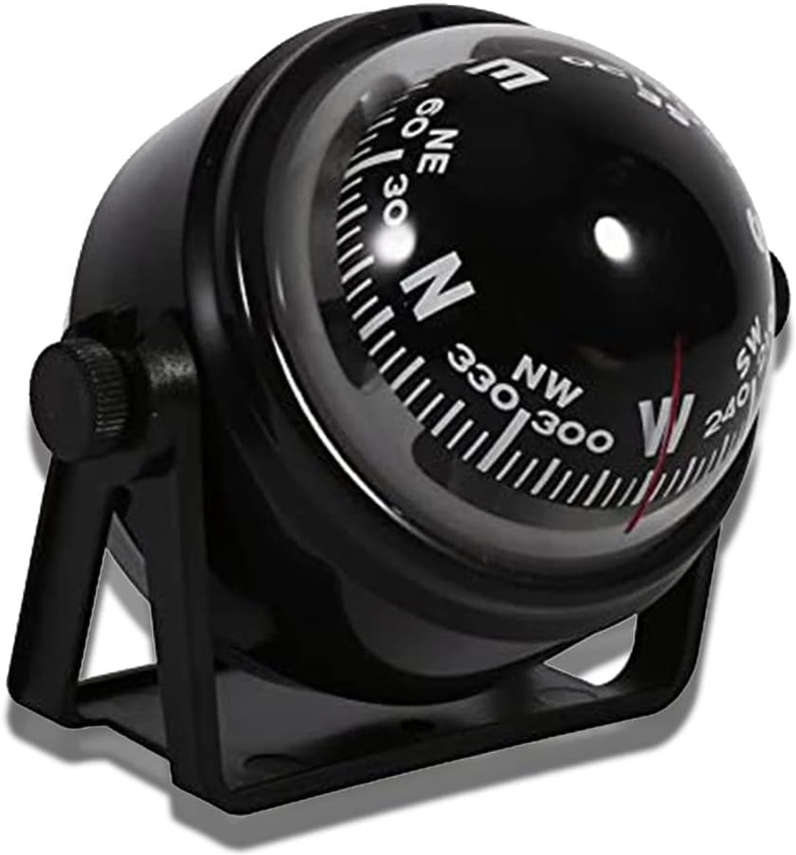 Maritiem navigatiekompas - Dashbordmontagebestand in de auto - nauwkeurige richting - Dashbordmontage voor auto's, watervoertuigen en schepen - Zwart - 8,4 * 7,8 cm