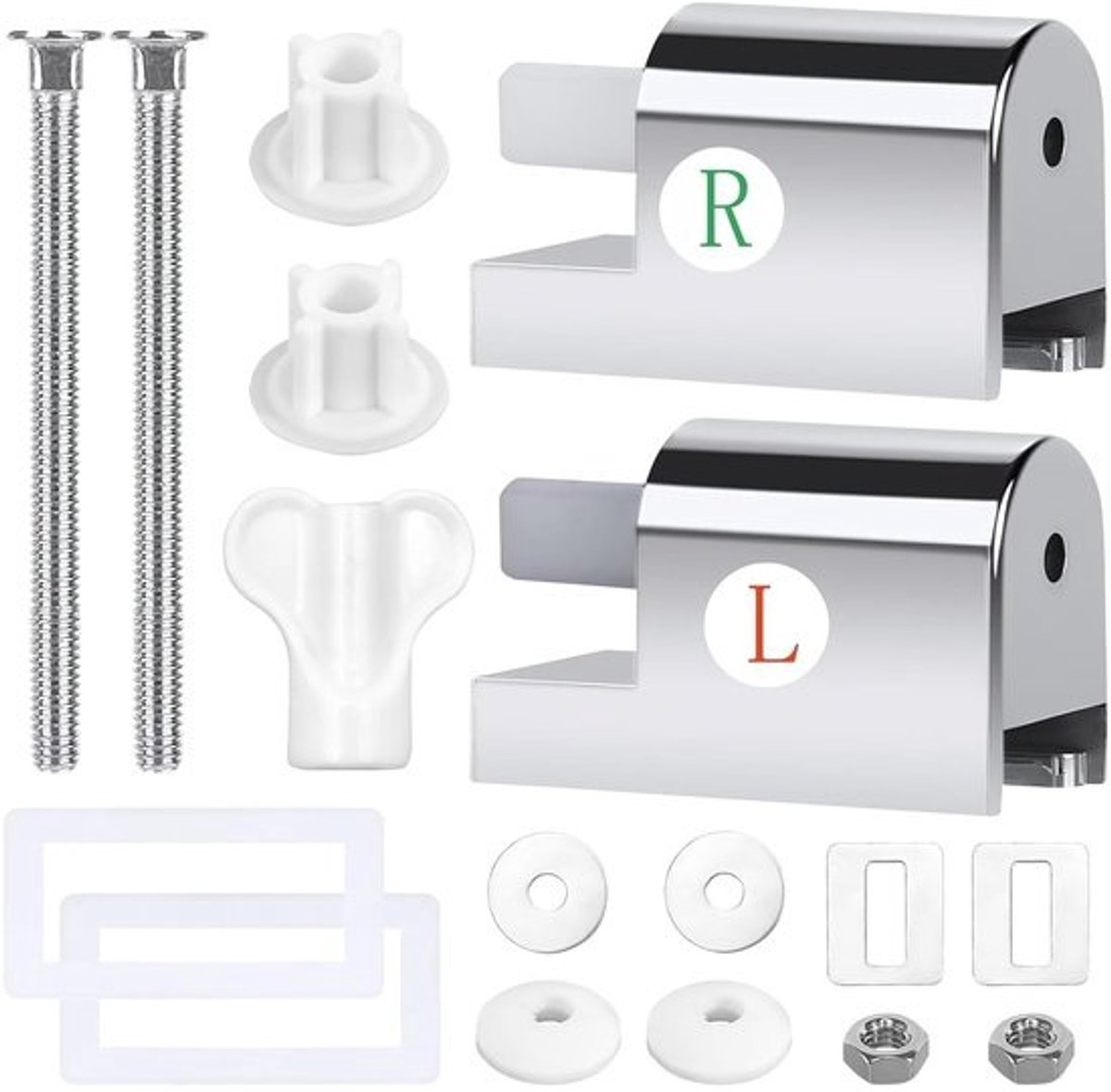 Dailygoods-wc-brilbevestiging - Metaal - Universele toiletbril - Scharnieren - Softclose-accessoires - Reserveonderdelen - Inclusief bevestigingsset